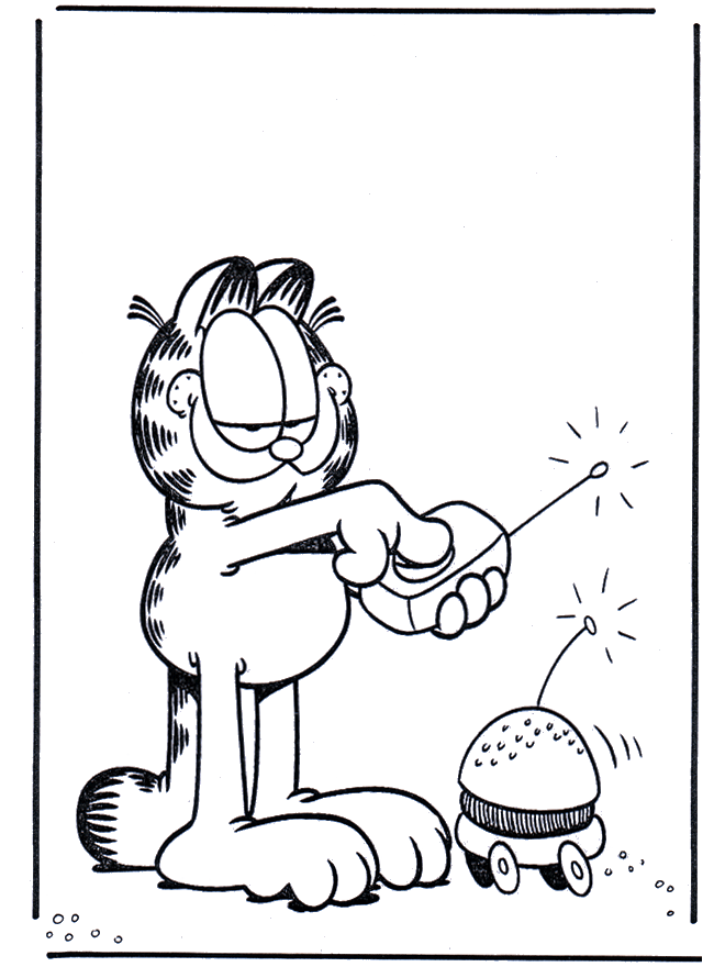 Garfield 1 - Fargeleggingstegning Pusur