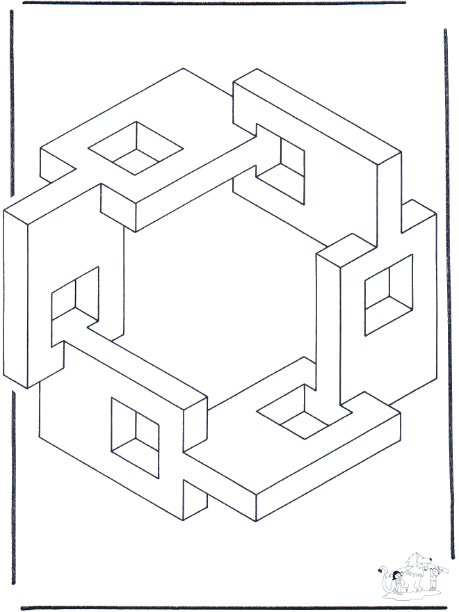 Geometric shapes 5 - Kunstfargeleggingstegninger