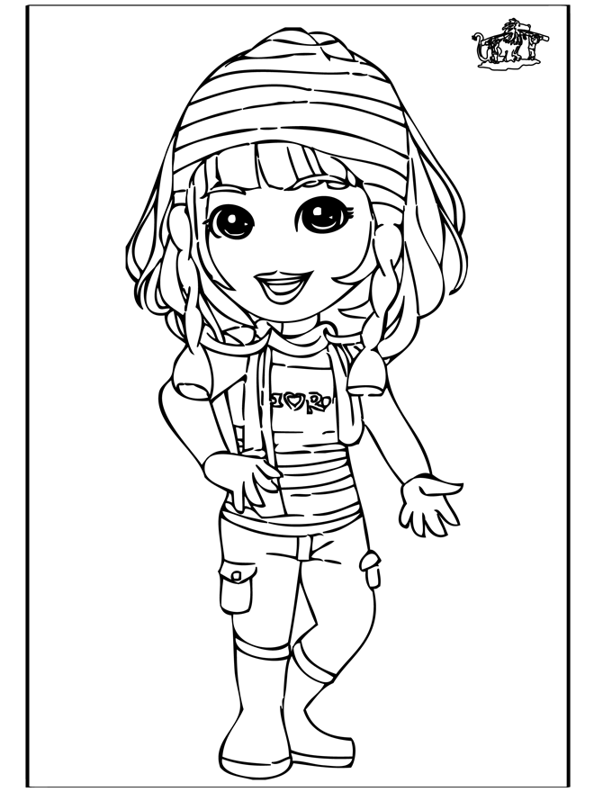 Girl 3 - Fargeleggingstegning småbarn