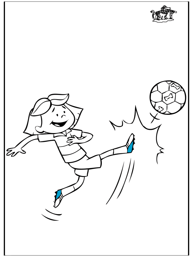 Girl with football - Fotball fargeleggingstegninger