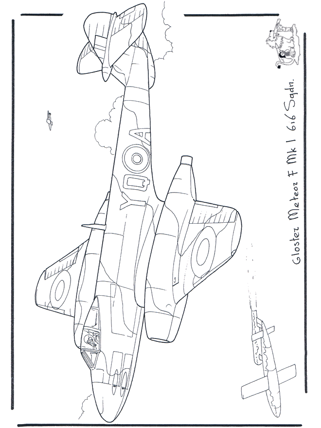 Gloster Meteor - Fargeleggingstegninger fly