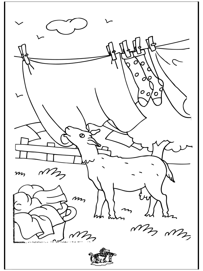 Goat with the laundry - Husdyr og gårdsdyr