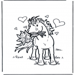 Dyr - Horse with flowers