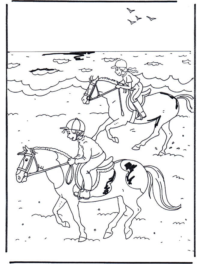 Horseriding 2 - Fargeleggingstegninger hester