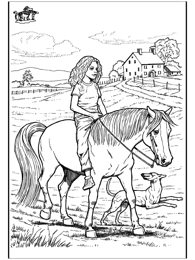 Horseriding 5 - Fargeleggingstegninger hester