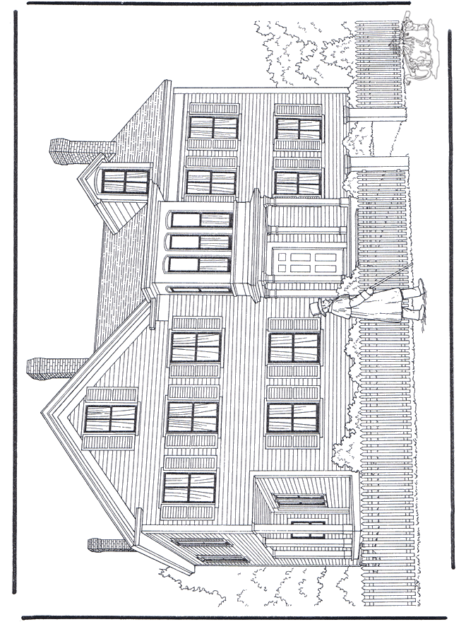 House 3 - Fargeleggingstegning hus