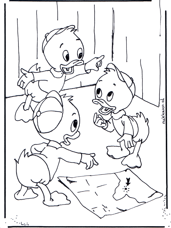 Huey, Dewey and Louie 2 - Donald Duck fargeleggingstegninger