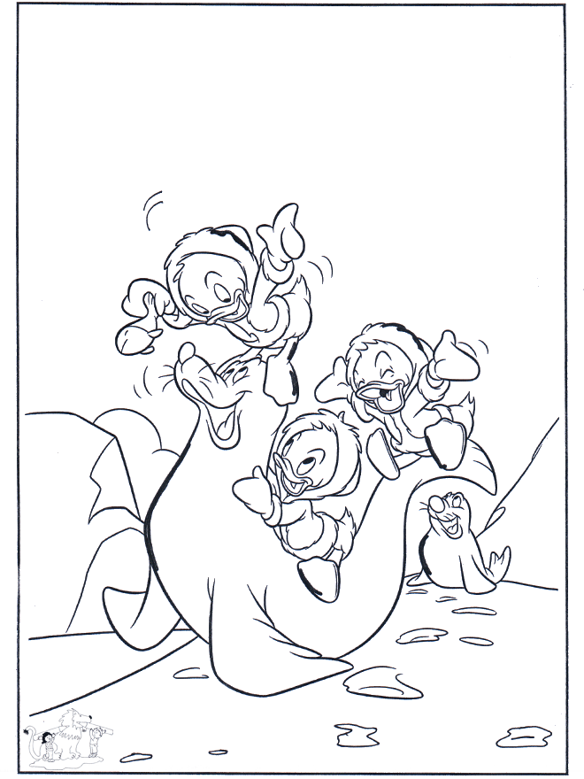 Huey, Dewey and Louie 4 - Donald Duck fargeleggingstegninger