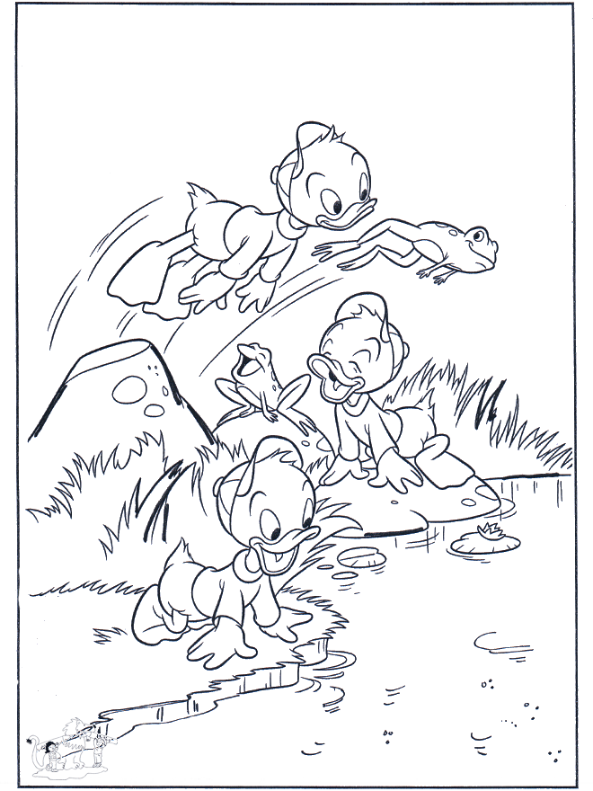 Huey, Dewey and Louie 5 - Donald Duck fargeleggingstegninger