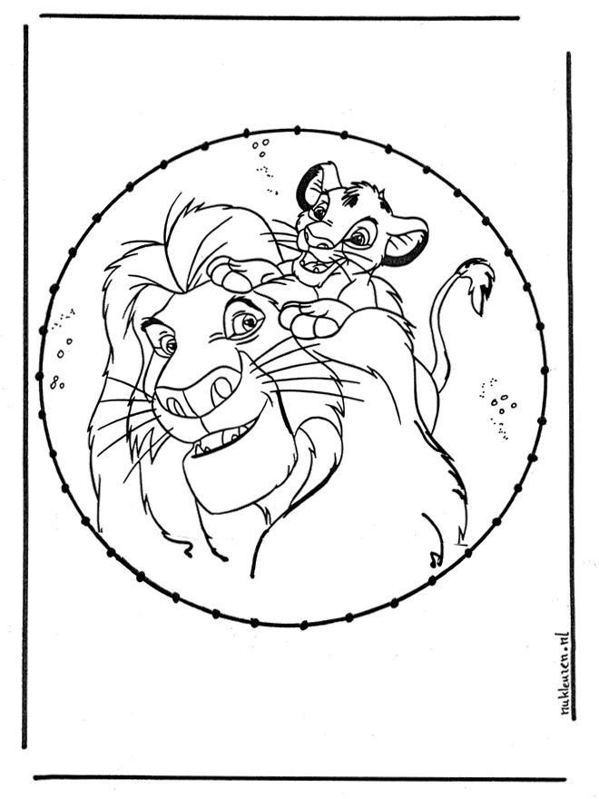 Lion king stitching - Kreativ med tegneseriefigur broderkort
