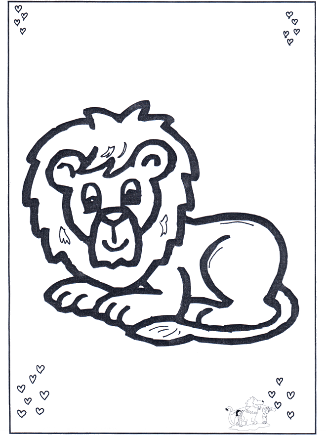 Lion lying - Fargeleggingstegninger katteaktige dyr
