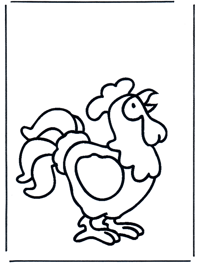 Little cock - Fargeleggingstegning dyr