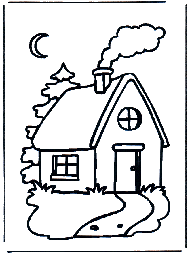 Little cottage - Fargeleggingstegning leketøy