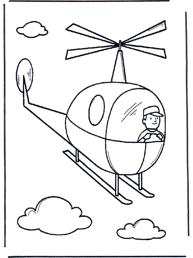 Little helicopter - Fargeleggingstegning leketøy