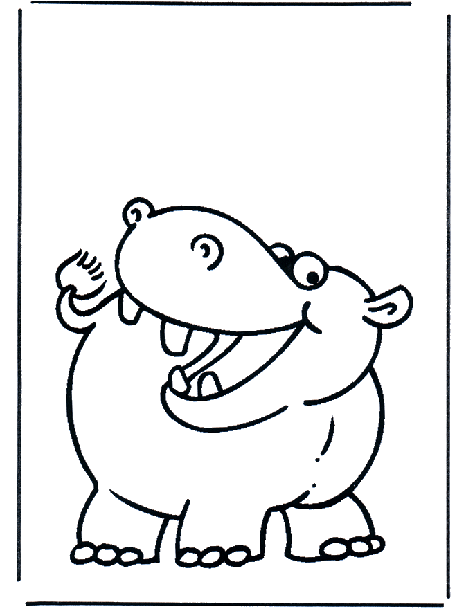 Little hippo 1 - Fargeleggingstegning dyr