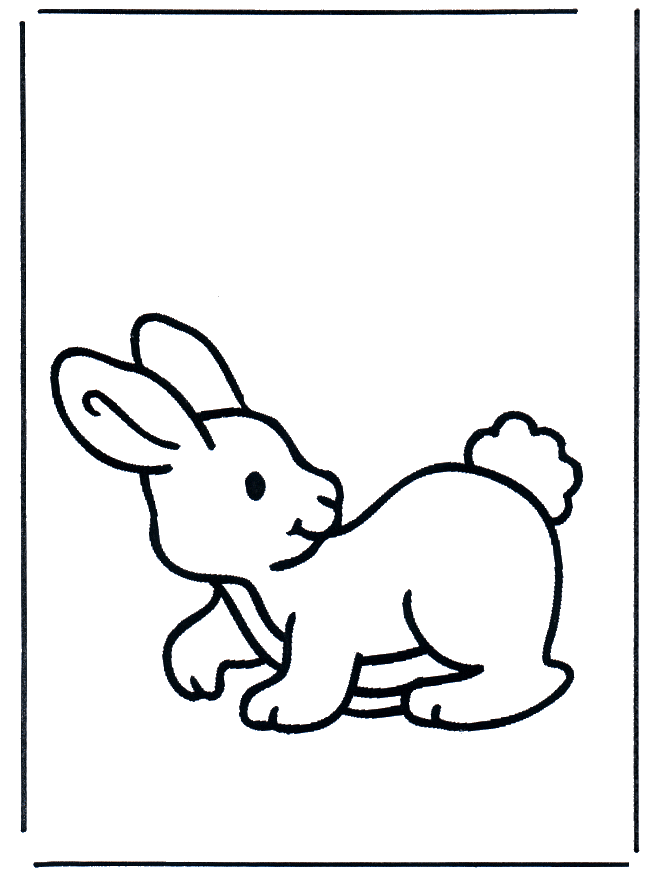 Little rabbit 2 - Fargeleggingstegning dyr