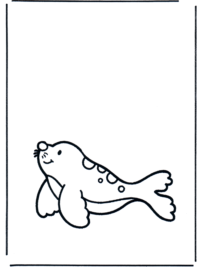 Little seal - Fargeleggingstegning dyr