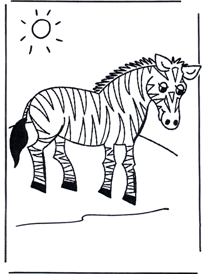 Little zebra - Fargeleggingstegning dyr