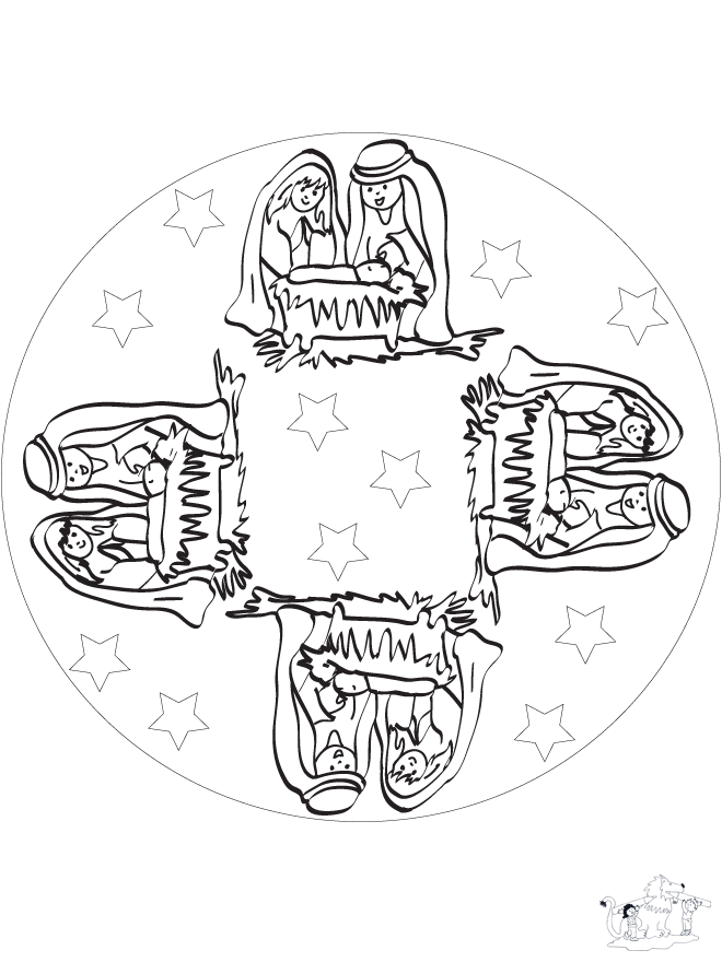 Mandala baby Jesus - Småbarnsmandalaer