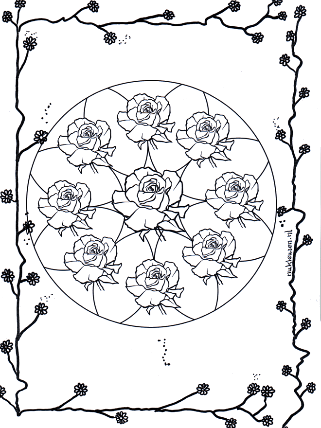 Mandala of roses - Blomstermandalaer