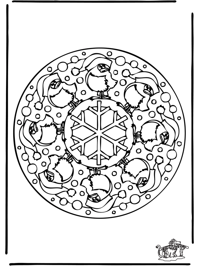 Mandala winter 1 - Fargeleggingstegninger Jul