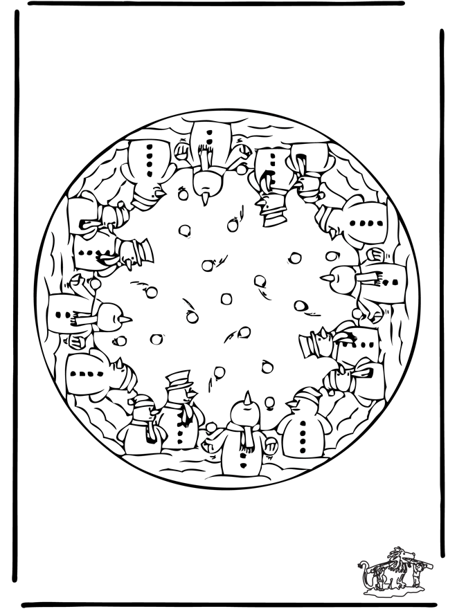 Mandala winter 2 - Fargeleggingstegninger Jul