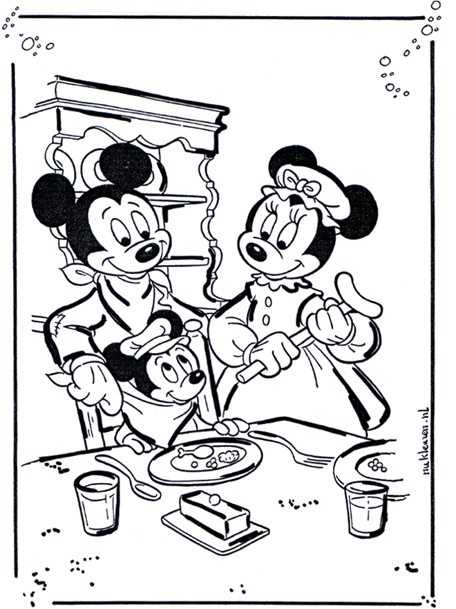 Mickey and Minnie - Fargeleggingstegning Mikke Mus