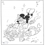 Tegneseriefigurer - Mickey in the water
