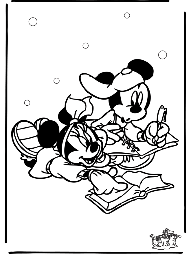 Mickey Mouse - Fargeleggingstegning Mikke Mus