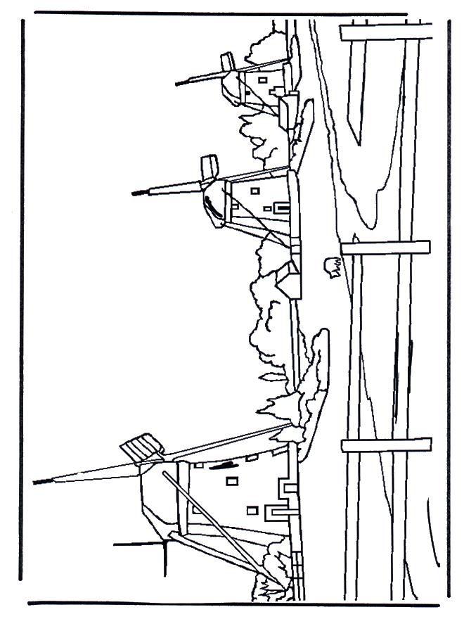 Mills - Fargeleggingstegning møller