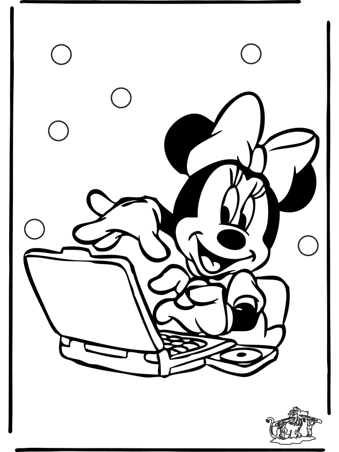 Minnie Mouse - Fargeleggingstegning Mikke Mus