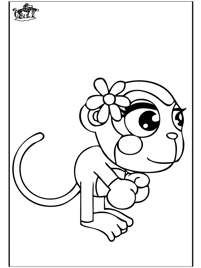 Monkey 4 - Fargeleggingstegninger dyrehage