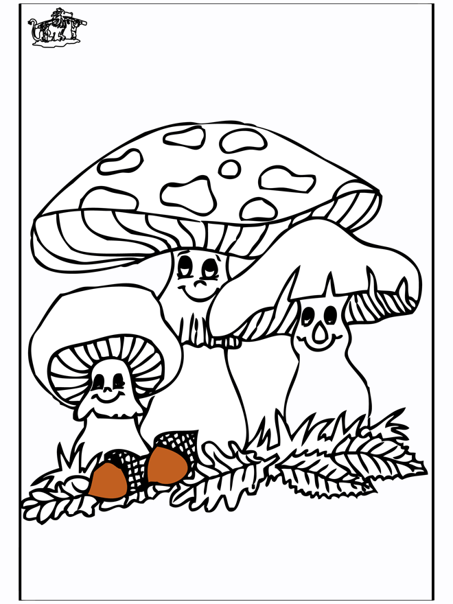 Mushroom 1 - Fargeleggingstegninger høst