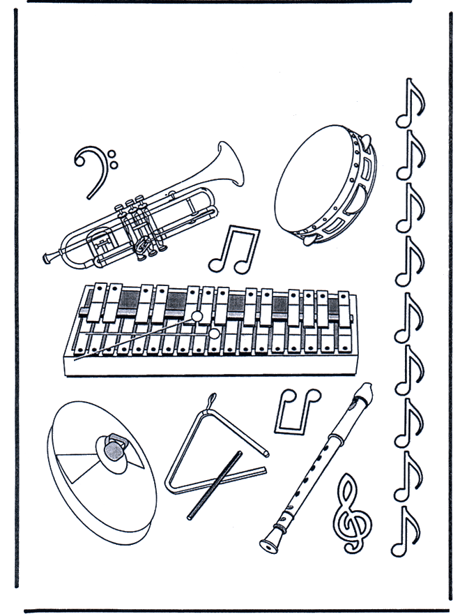 Musical instruments - Fargeleggingstegninger musikk