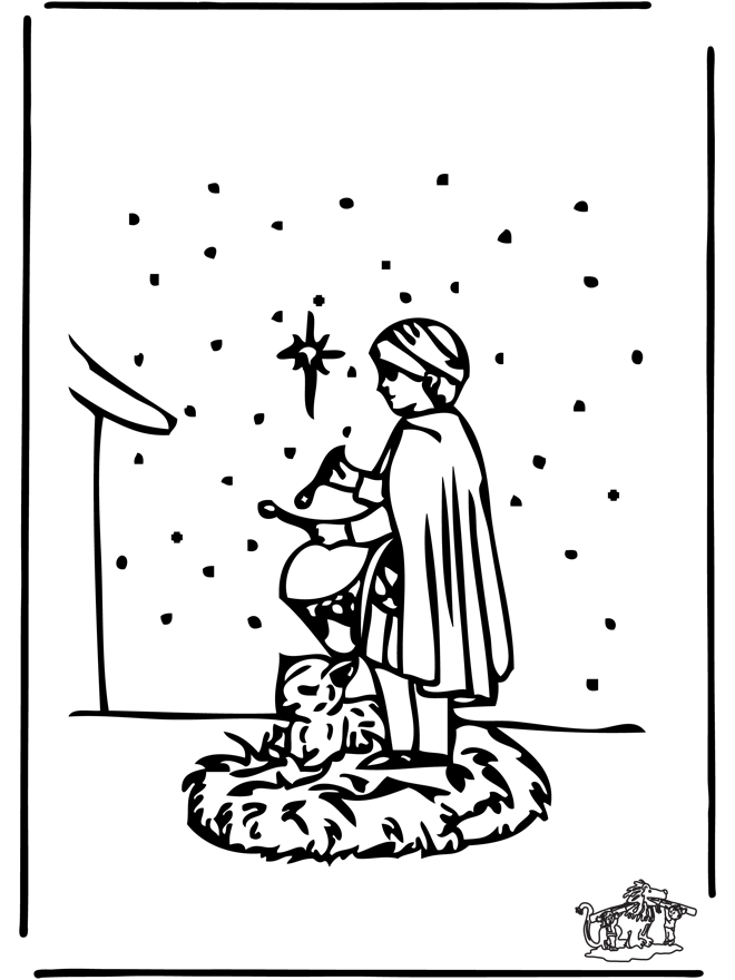 Nativitystory shepherdboy - Bibel fargeleggingstegninger Jul
