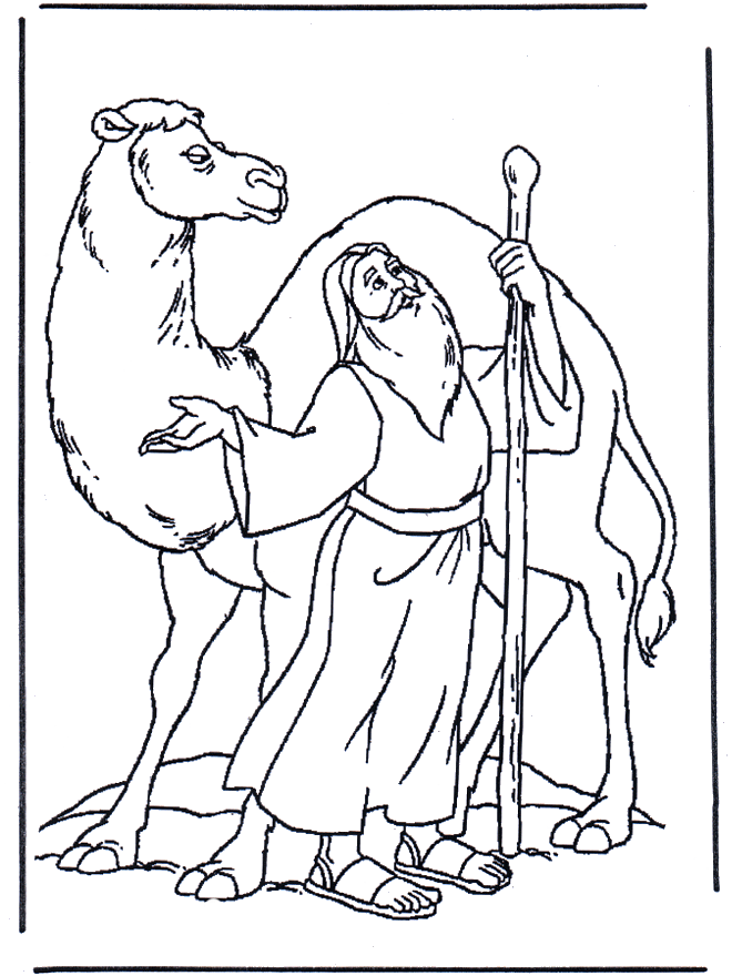 Noah and a camel - Bibel fargeleggingstegninger gamle testament