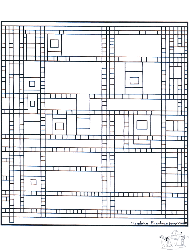 Painter Mondriaan - Kunstfargeleggingstegninger