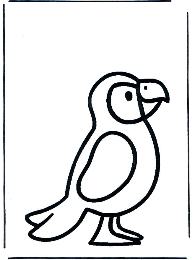 Parrot 1 - Fargeleggingstegninger fugler