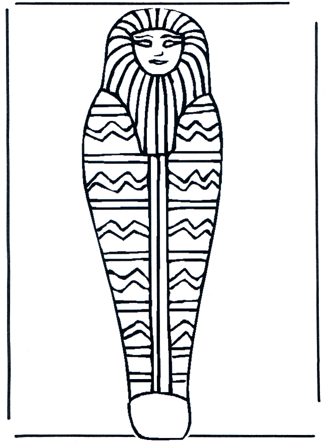 Pharaoh coffin - Fargeleggingstegning Egypt