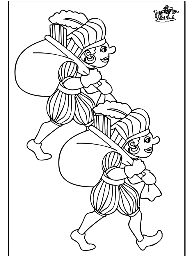 Piet kleurplaat 2 - Sint Nicolas coloring pages