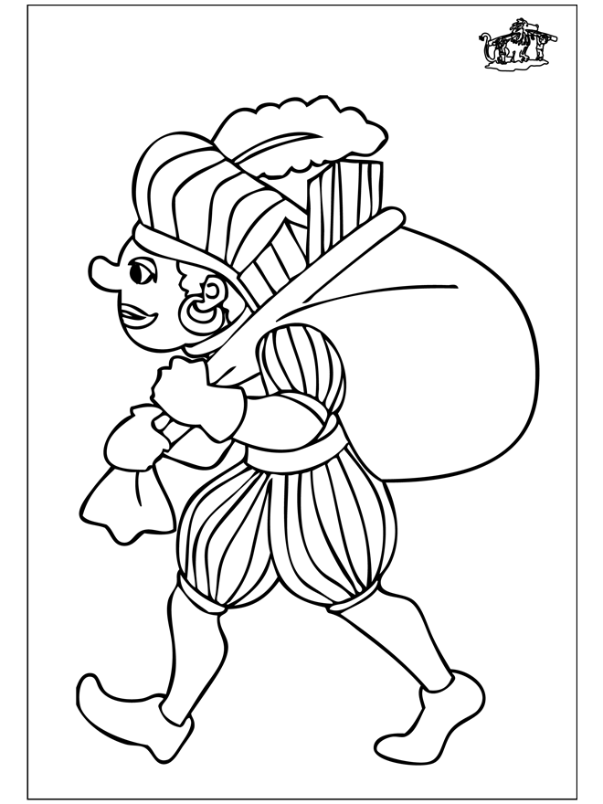 Piet kleurplaat 3 - Sint Nicolas coloring pages