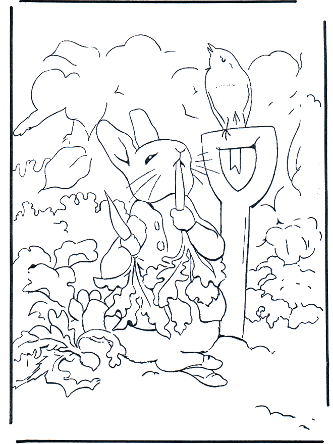 Pieter Rabbit 2 - Fargeleggingstegning Peter Rabbit
