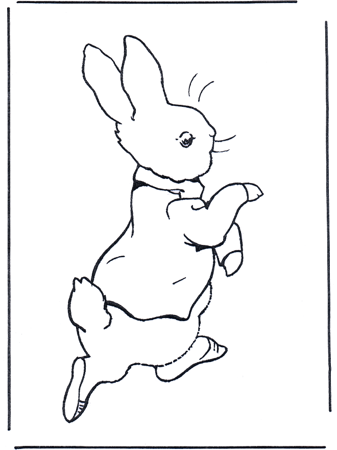 Pieter Rabbit 4 - Fargeleggingstegning Peter Rabbit