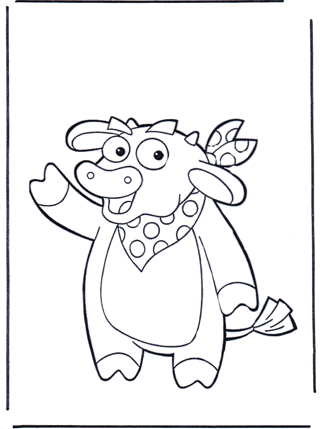 Pig with ribbon - Fargeleggingstegning dyr