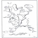 Tegneseriefigurer - Pinocchio under water