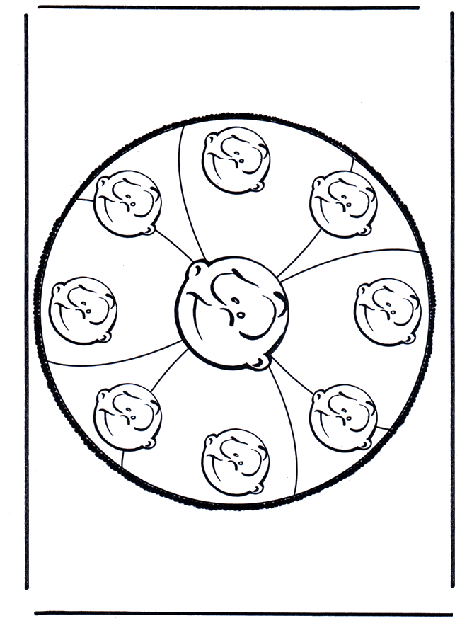 Pricking card 10 - Crafts pricking card Mandala