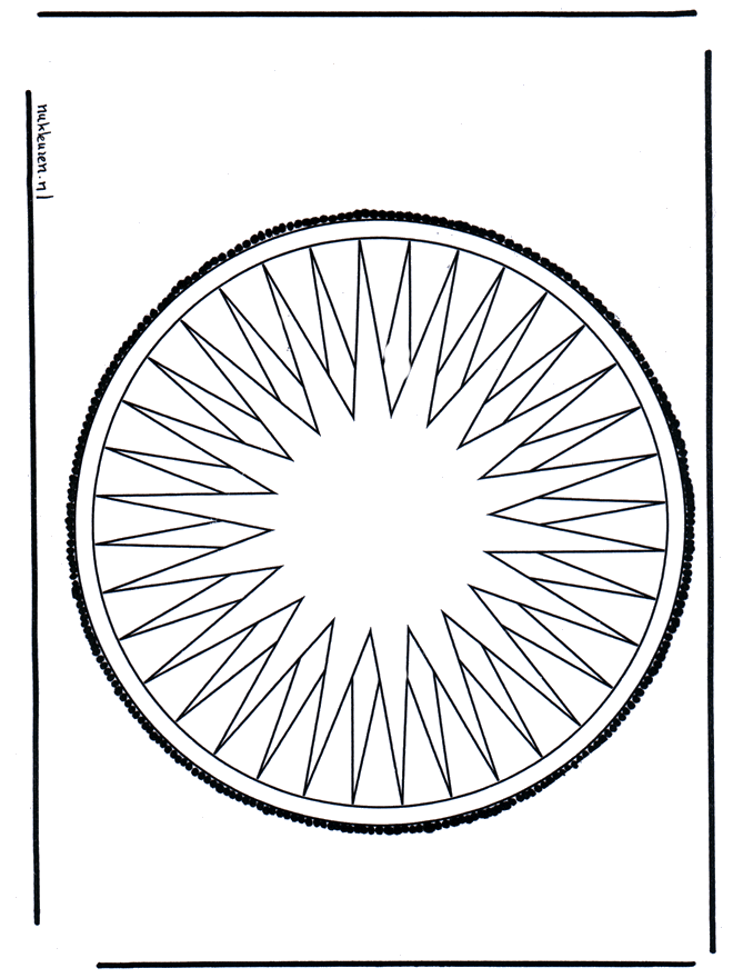 Pricking card 11 - Crafts pricking card Mandala