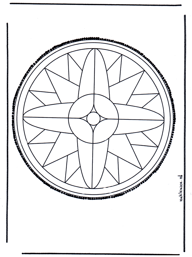 Pricking card 12 - Crafts pricking card Mandala