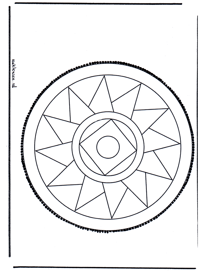 Pricking card 13 - Crafts pricking card Mandala