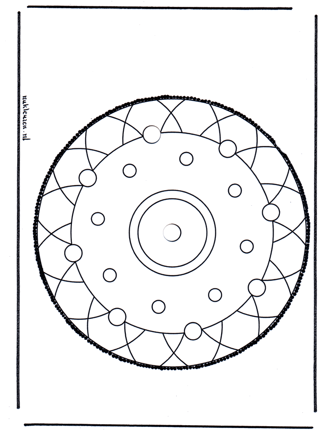 Pricking card 25 - Crafts pricking card Mandala